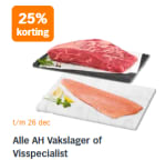 25% korting op alle AH Vakslager of Visspecialist producten