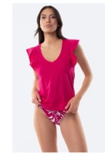 Camiseta manga corta con manga en volante de mujer TEX por 3.99€.