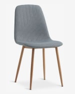 Silla de comedor JONSTRUP tela azul claro/color roble por 25€