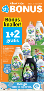 1+2 gratis op Dreft wasmiddel bij Albert Heijn