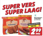 Mora hamburgers of frikandellen (pak 12/20) voor €2,99 bij Nettorama