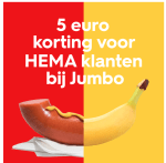 5 euro korting bij HEMA en/of JUMBO
