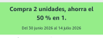 -50% de Descuento en la Segunda Unidad Alimentación, Belleza y Salud en Amazon.