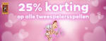 25% korting op alle spellen voor twee spelers bij 999games