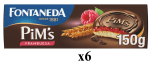6 x Bizcocho recubierto de frambuesa y chocolate Pims Fontaneda 150 g. por 9.86€