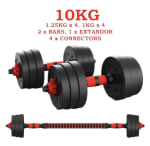 Juego De Mancuernas Ajustables 2 en 1,con barras,Multifución 10KG por 12.50€