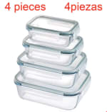 Juego 4 recipientes rectangulares borosilicato, para horno microondas por 13.46€