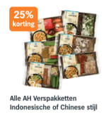 Alle AH Verspakketten Indonesische of Chinese stijl nu 25% korting