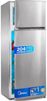 Midea Frigorífico 2 puertas 140 cm alto x 55 cm ancho, Inox, Capacidad 204 L 209.99€