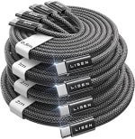LISEN 60W USB C to C Fast Charging Cables - 4-Pack [0.5/1/2/2M] - Sold by B King / FB