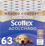 Scottex Acolchado Papel Higiénico 63 rollos con 3 capas de confort por 19.52€