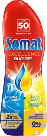 3 botes Somat Excellence Gel Lima y Limón (50 lavados) lavavajillas por 12.83€