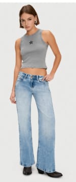 Jeans Wide Leg Tiro Bajo Mujer Americanino por solo $27.990 en Falabella