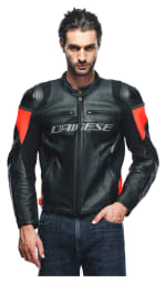 Chaqueta de piel Dainese Racing 4 Negra / Roja fluo por 249,95€