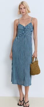 Vestido fruncido rayas por 10.99€