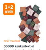 DDDDD keukentextiel 1+2 gratis bij de AH