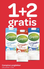 Campina Langlekker houdbare melk 1+2 gratis bij Spar