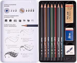 MILAN Set 7 lápices de grafito (2H,H, HB, B, 2B, 4B y 6B) con 2 gomas por 5.59€