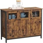 VASAGLE Aramrio de Almacenamiento, Aparador con Puertas de Cristal por 78.49€