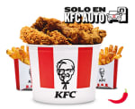 KFC menú 5 piezas 5 alitas y 2 patatas medianas por 13.99€.