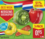3 Kleurpaprika's voor €0,95