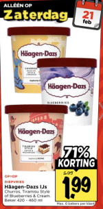 Diverse Häagen-Dazs ijs voor €1,99 bij Vomar