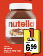 1 KG Nutella voor €6,99 bij Vomar