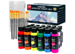 Pinturas Acrílicas Kinspory 24 x 60 ml con Pinceles y Paleta por 14,99€