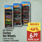 Mattel Hot Wheels Pack de 5 vehículos por 6,99€