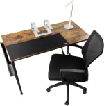 Alexa Enabled WFH Kit with Wireless Charging includes Desk, Office Chair, Laptop Stan