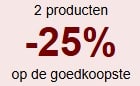 25% korting op goedkoopste artikel bij aankoop 2 artikelen bij Beliani