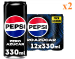 2 x Pack 12 de 33cl de PEPSI ZERO Refresco de cola sin azúcar por 9.79€