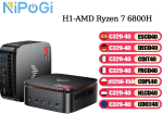 NiPoGi Hyper H1 AMD Ryzen 7 6800H, 32GB DDR5, 512GB voor €307,20 dmv code