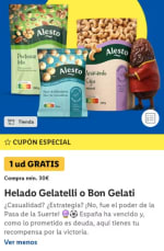Gratis Helado Gelatelli o Bon Gelati en Lidl Plus compra superior 30€