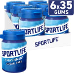 6-Pack Sportlife Smashmint Suikervrije kauwgom voor €6,38 bij Bol