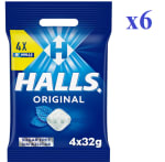 6 Paquetes de 4 unidades de Caramelos sabor mentolado sin azúcar Halls por 9.66€