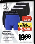 3 Pack Calvin klein boxers voor €19,99 bij Vomar