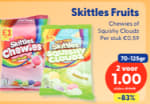 Skittles Chewies zakjes 2 voor €1