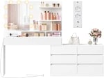 VASAGLE Kailyn Colección Tocador con Espejo LED y Regleta, 9 Bombillas por 118.39€