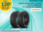 Jusqu'à 120€ de remise sur les pneus de la marque MICHELIN