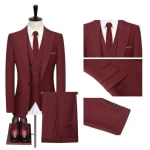 Traje Hombre Slim Fit 3 Piezas Azul Marino o Burdeo Formal Elegante por $65.950