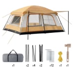 Carpa de Camping para 4-6 Personas, Doble Capa, Plegable, 2 Habitaciones por 58.26€