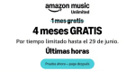Gratis 4 meses de Amazon Music Unlimited individual o familiar (cuentas nuevas)