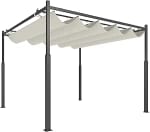 Outsunny 3 x 3(m) Metal Pergola with Retractable Roof and Magnetic Fixture