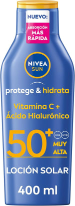 2 botes NIVEA SUN Protege & Hidrata Leche Solar FP50+ 400ml por 15.57€