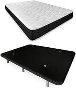 Duérmete Online Cama Completa con Colchón Pocket Visco + Base Tapizada 90 x 190 cm