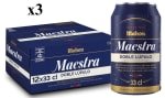 3 Packs de 12 unidades de 33cl de MAHOU MAESTRA Cervezas tostadas doble lúpulo 20.38€