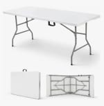 Mesa Plegable 180cm Blanco por $837 | Oferta Mercado Libre