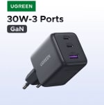 Cargador UGREEN 30W GaN (3 puertos) por $60 en AliExpress