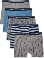 Amazon Essentials 5 Pack Men's Breathable Cotton Boxer Brief Underwear, Tag-Free - M